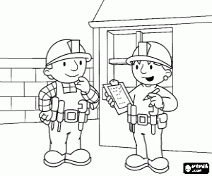 Coloriage Bob et Wendy organisent les œuvres