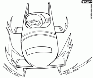 Coloriage Bobsleigh, un traîneau aérodynamique
