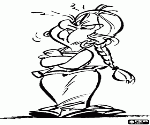 Coloriage Bonemine, femme du village Gaulois