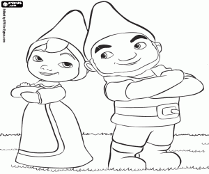 Coloriage Le bonheur de Gnoméo et Juliette