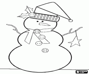 Coloriage Bonhomme de neige en hiver