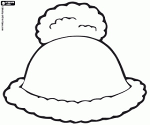 Coloriage Bonnet à gland blanc du père Noël