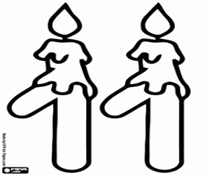 Coloriage Deux bougies et nombre onze