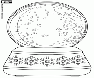 Coloriage Boule de cristal avec des flocons de neige