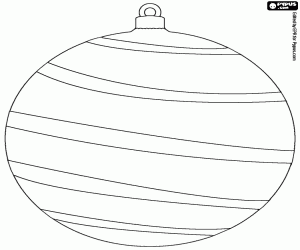 Coloriage Boule de Noël avec plusieurs bandes