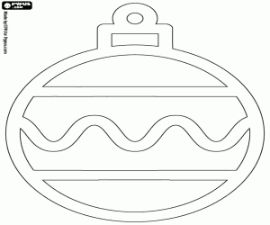 Coloriage Boule de Noël en trait épais