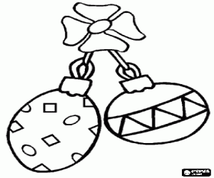 Coloriage Boules de Noël attachés avec un ruban