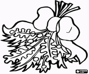 Coloriage Bouquet de gui avec un ruban