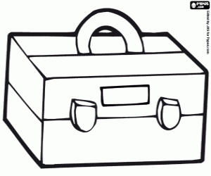 Coloriage Boîte d'hameçons pour la pêche