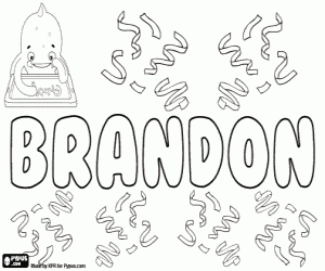 Coloriage Brandon, nom anglais pour garçon