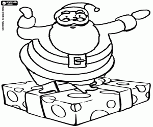 Coloriage Bras ouverts du père Noël