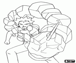 Coloriage Brock et Onix le Pokemon