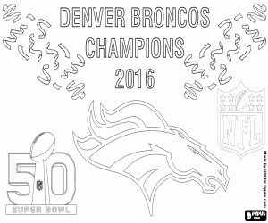 Coloriage Broncos, Champions Super Bowl 2016