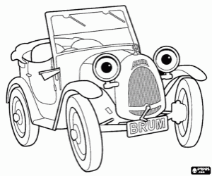Coloriage Brum, une voiture antique