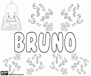 Coloriage Bruno, prénom masculin