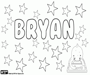 Coloriage Bryan, prénom pour garçon