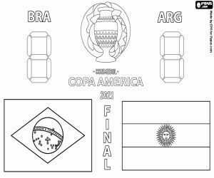 Coloriage Brésil - Argentine, Copa America 2021