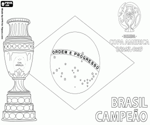 Coloriage Brésil, Champion Copa America 2019