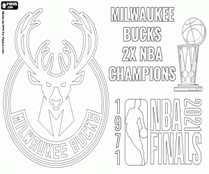Coloriage Bucks, 2021 NBA Champions