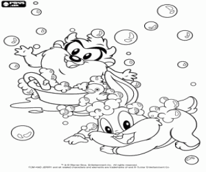 Coloriage Bugs Bunny et Taz, Baby Looney Tunes