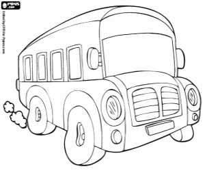 Coloriage Bus pour voyager par la route