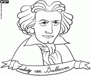 Coloriage Le buste de Beethoven