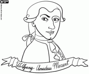 Coloriage Le buste de Mozart