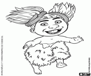 Coloriage Bébé des Croods, Sandy