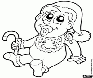 Coloriage Bébé de Noël