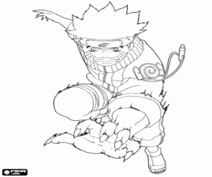 Coloriage La bête sauvage Naruto Kyuubi
