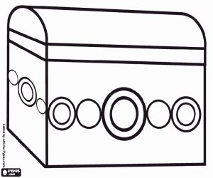 Coloriage Cadeau de Melchior, une petite boîte avec de l'or