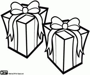 Coloriage Cadeaux de Noël avec des rubans