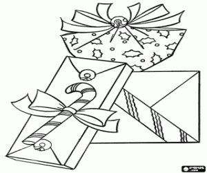 Coloriage Cadeaux de Noël décoré