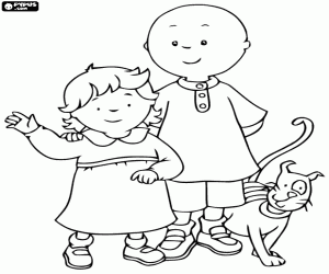 Coloriage Caillou, Rosie et Gilbert