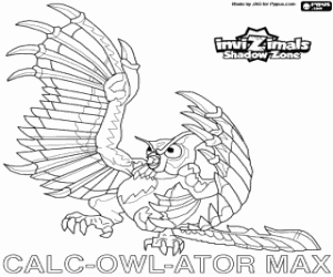 Coloriage Calc-Owl-Ator Max, Invizimals Shadow Zone