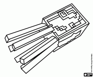 Coloriage Le calmar de Minecraft, Squid