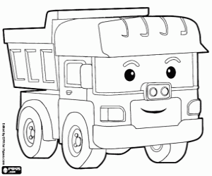 Coloriage Camion basculante de Robocar Poli