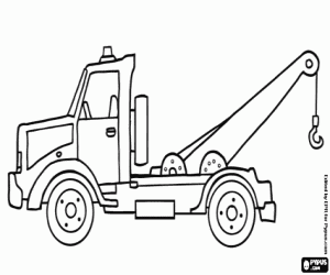 Coloriage Camion de remorquage des véhicules