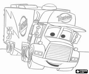 Coloriage Camion remorque de Sports de Moteur