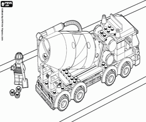 Coloriage Camion et travailleur de Lego City