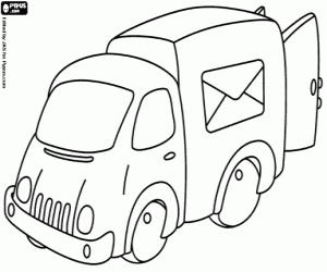 Coloriage Camionnette de la poste