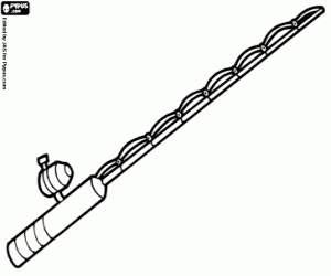 Coloriage Canne à pêche