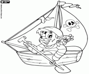 Coloriage Canot pirate