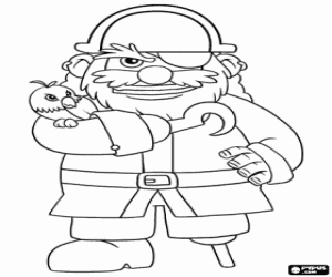 Coloriage Le capitaine pirate avec le perroquet