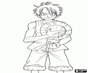 Coloriage Le capitaine pirate Monkey Luffy