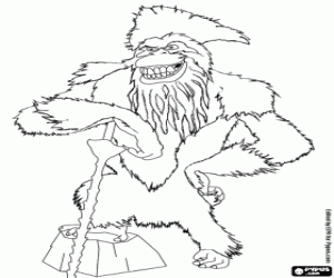 Coloriage Le capitaine, un singe préhistorique