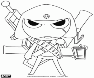 Coloriage Caporal Giroro du Sergent Keroro