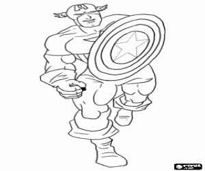 Coloriage Captain America, super héros