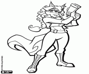 Coloriage Carmelita Fox, Sly Cooper