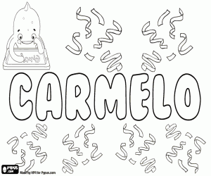 Coloriage Carmelo, nom masculin